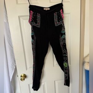 Mara Hoffman Black Joggers with Geometric Print